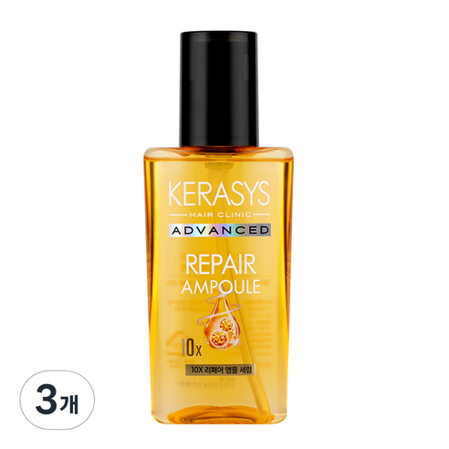 케라시스 어드밴스드 10X 리페어 헤어 앰플 세럼, 80ml, 3개