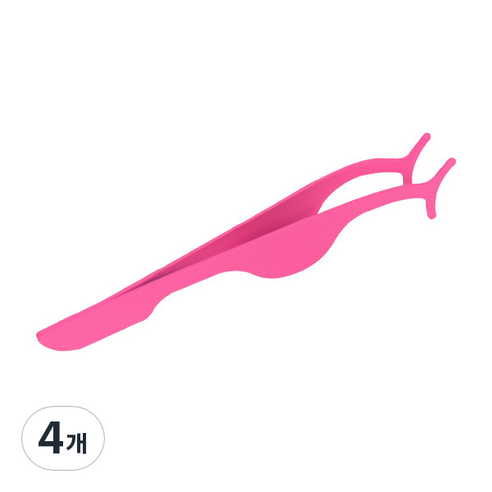 와이츄 속눈썹 집게 와이드형 베이직, 핑크, 4개