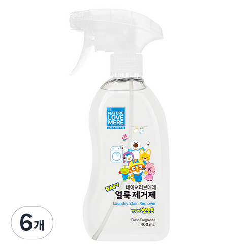 네이쳐러브메레 뽀로로 울트라 젤 용기형 얼룩제거제, 400ml, 6개