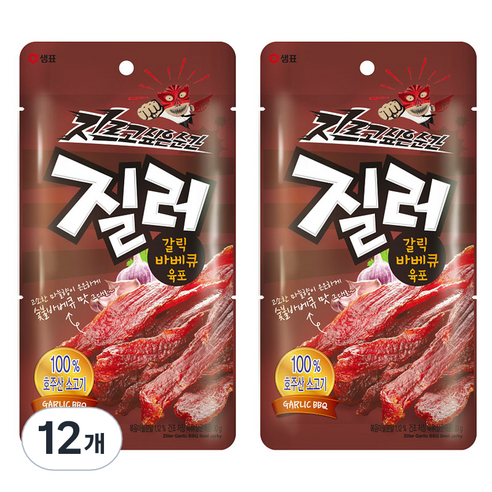 샘표 질러 갈릭바베큐 육포, 30g, 12개