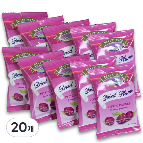 넛츠앤 푸룬파우치, 40g, 20개