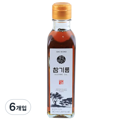 개성방앗간 참기름, 6개입, 180ml