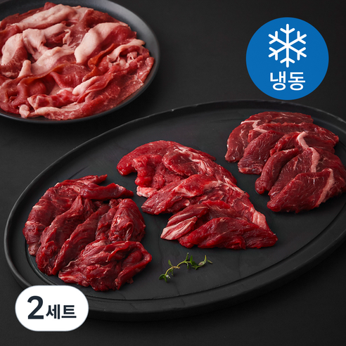 레커컷 호주산 소고기 모듬구이용 안창살 + 토시살 + 차돌양지 + 안심추리 세트 (냉동), 800g, 2세트
