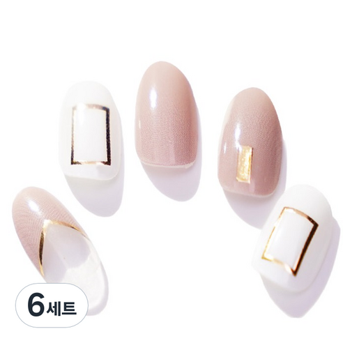 엔젤리 프리미엄 젤 네일 아트 스티커 세트, 6세트, 스페셜 스킨골드