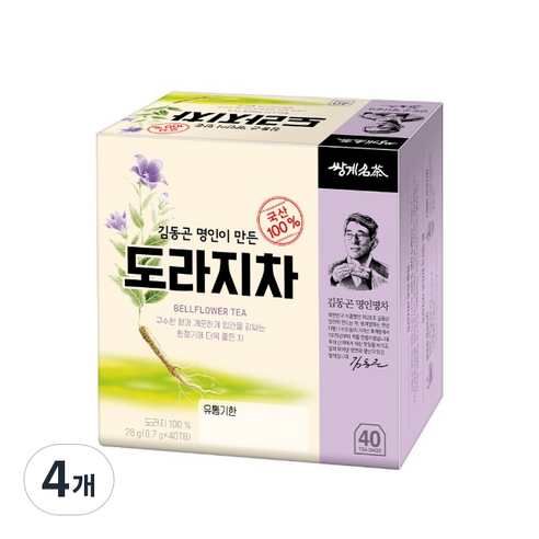 쌍계명차 김동곤 명인이 만든 도라지차, 0.7g, 40개입, 4개