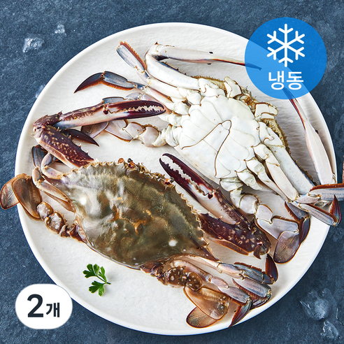 꽃게명가 국내산 이력추적 살이 꽉찬 통 숫꽃게 (냉동), 500g, 2개