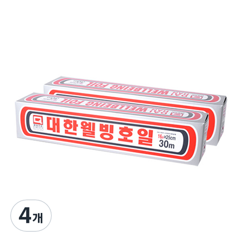 대한웰빙은박접시 쿠킹호일 25cm x 30m, 4개