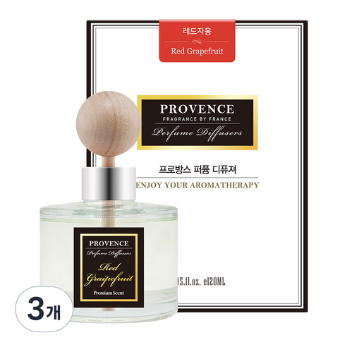더허브샵 프로방스 퍼퓸 차량용 디퓨저, 레드자몽, 120ml, 3개