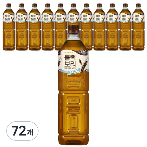 하이트진로 블랙보리 라이트 제로칼로리, 1.5L, 72개
