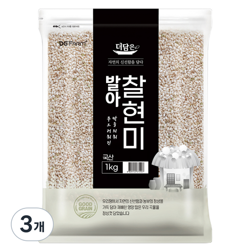 더담은 발아찰현미, 1kg, 3개