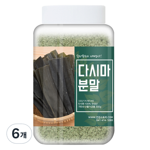 건강스토리 국내산 다시마 가루, 300g, 6개