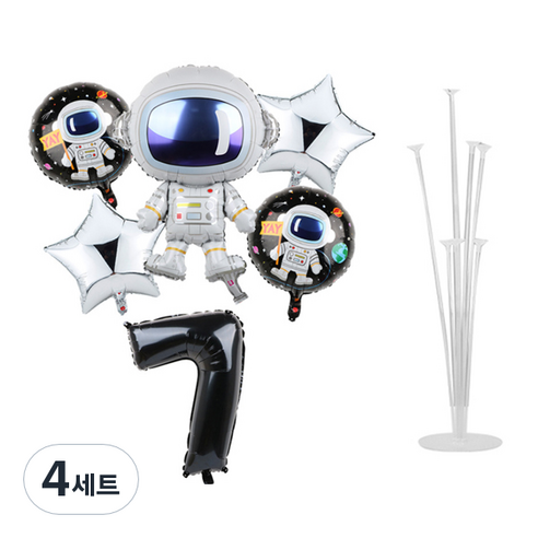 마켓감성 우주비행사 숫자 풍선 장식 세트, TYPE 8, 4세트