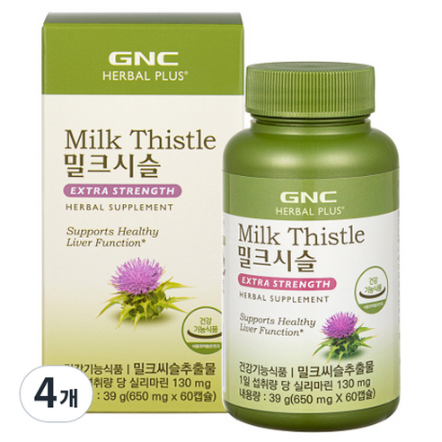 지앤씨 밀크시슬 650mg, 60정, 4개