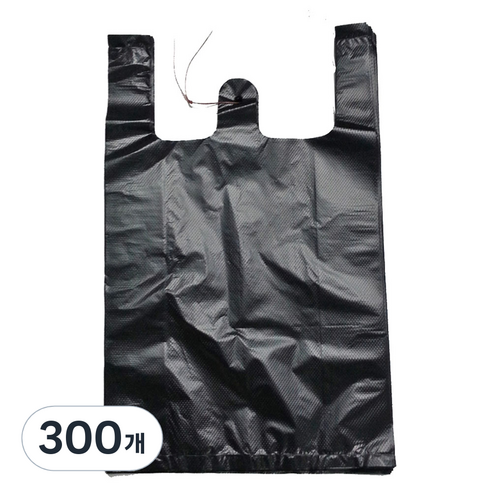 부국비닐봉투 손잡이 일반마트봉투 5호 검정, 20L, 300개