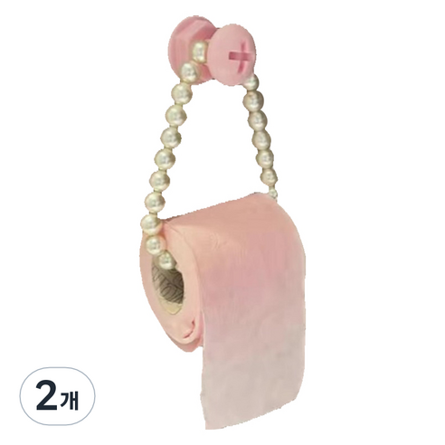 원이네 비즈 두루마리 휴지걸이, 펄, 2개