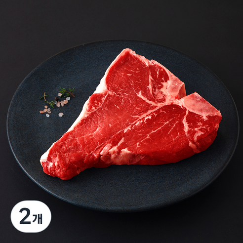 미국산 티본 채끝 안심 스테이크용 (냉장), 2개, 500g