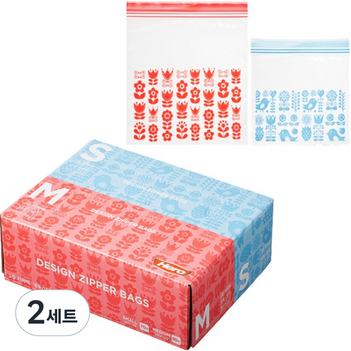 헤로 디자인 지퍼백 소형 70p + 중형 50p 세트, 소형/중형, 2세트