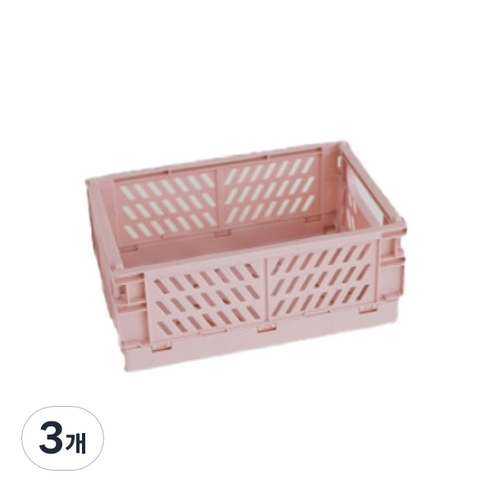 파스텔톤 다용도 폴딩 박스, 핑크, 3개
