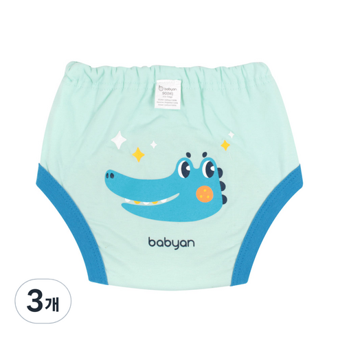 베이비앙 5중 방수 배변훈련팬티, 악어씨, 3개