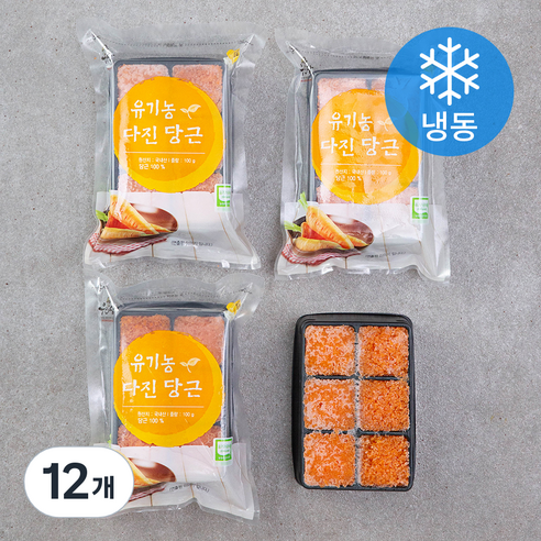 우리땅 웰팜넷 유기가공식품 인증 다진당근 (냉동), 100g, 12개
