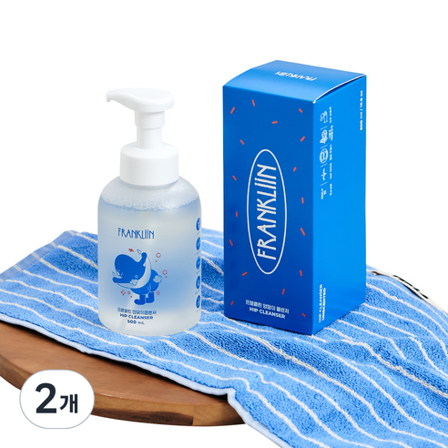 FRANKLIIN 거품형 엉덩이 클렌저 무향, 500ml, 2개