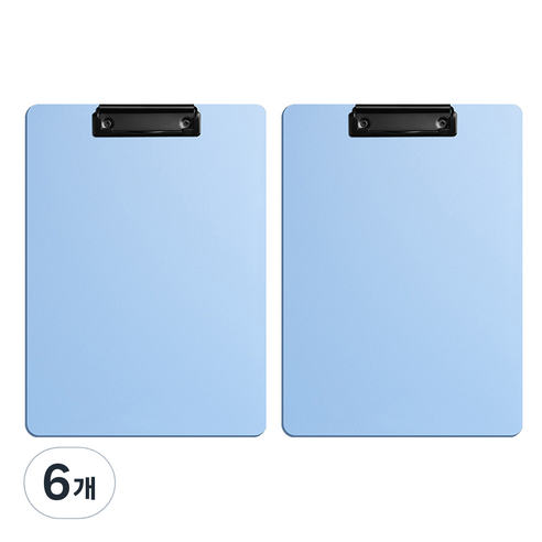 동아피엠에스 세로형 두꺼운 벽걸이 클립보드 31.5 x 22.5 cm, 블루, 6개