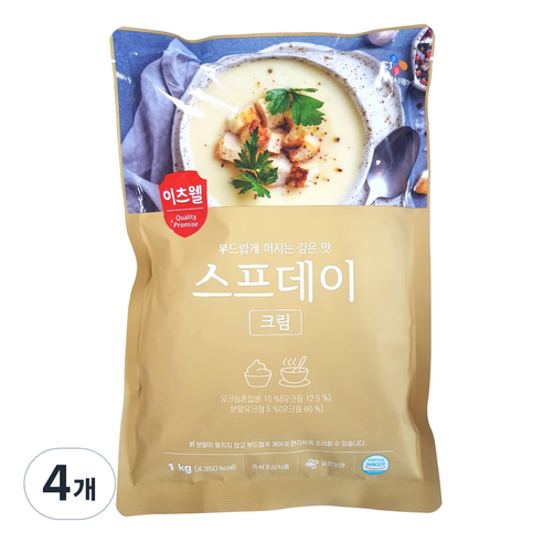 이츠웰 크림스프 데이, 1kg, 4개