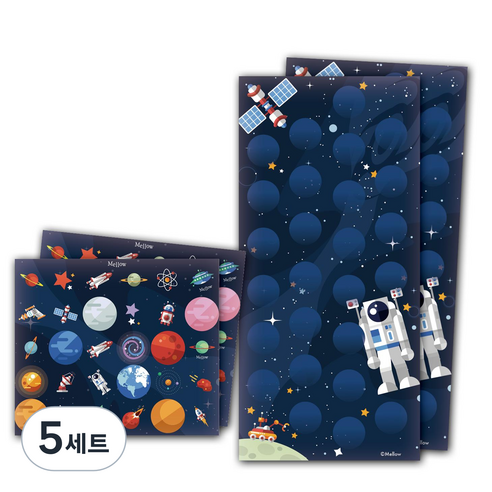 멜로우 우주 시리즈 칭찬 스티커 2p 세트, 우주인, 5세트