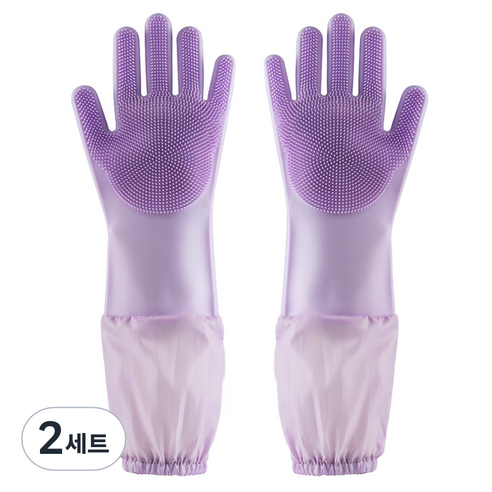 안티 스크래치 실리콘 고무장갑, 16 보라색 확장 섹션, 2세트