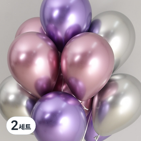 제이벌룬 리플렉스 천장풍선 세트, 핑크앤 바이올렛, 2세트