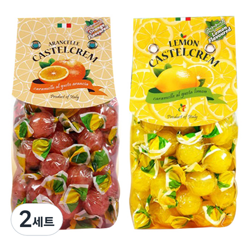 CASTELCREM 캔디 레몬 200g + 오렌지 200g 세트, 2세트