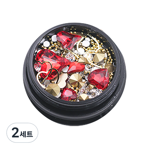 마켓에이 컬러 믹스 파츠 시리즈 하트혼합, 레드(5204), 2세트