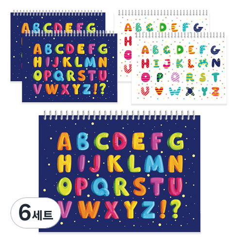 영아트 알파벳 그림물감 스케치북 5p 랜덤 발송, 345 x 248 mm, 22매, 6세트