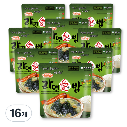 이지밥 라면애밥 쇠고기 미역국, 110g, 16개