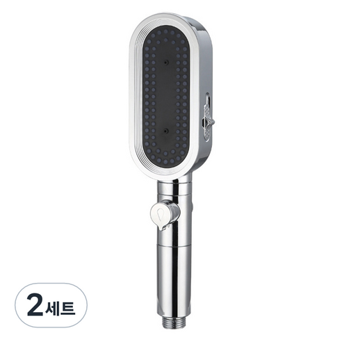 제이라이프 쏠라 다기능 샤워기 헤드, 2개, 실버