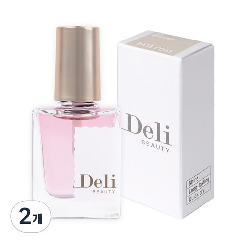 델리뷰티 루어인무드 롱롱 베이스코트, 투명핑크, 10ml, 2개