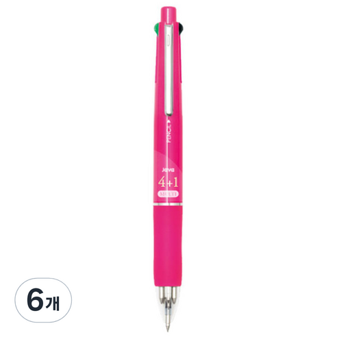 자바펜 제트4+1 멀티펜 0.7mm, 핫핑크, 6개