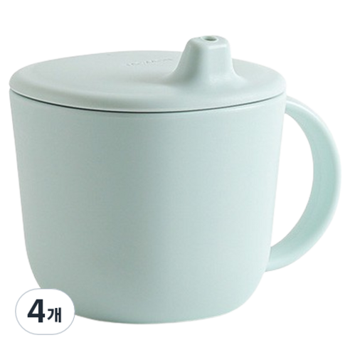 탁가온 네모 에코젠 유아용 스파우트컵 320ml, 4개, 민트