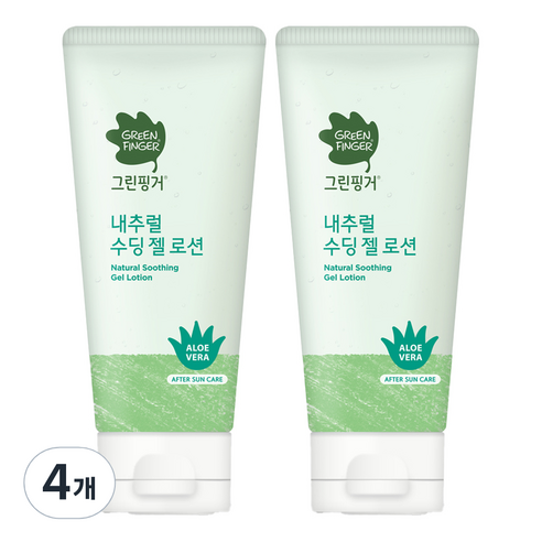 그린핑거 내추럴 수딩 젤 로션, 100ml, 4개