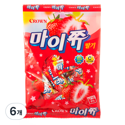 크라운 마이쮸 딸기, 92g, 6개