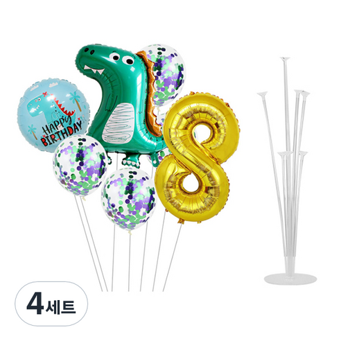 마켓감성 공룡 테마 숫자 풍선세트, 타입9, 4세트