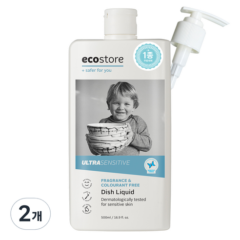 에코스토어 젖병 세정제 주방 세제 500ml 무향, 2개