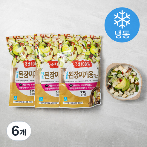 그린피아 냉동 된장찌개용 믹스 (냉동), 350g, 6개
