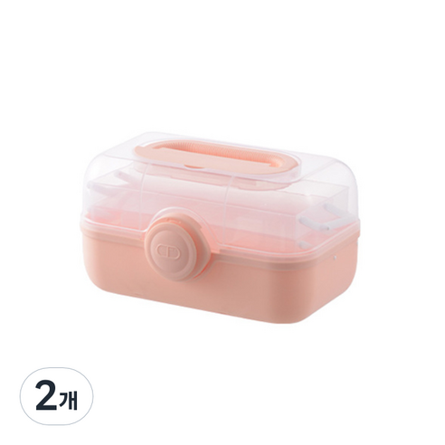 아리코 깔끔공간 3단 구급상자 핑크 S, 2개