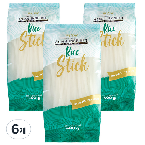 더블드래곤 라이스 누들 쌀국수면 3mm, 400g, 6개