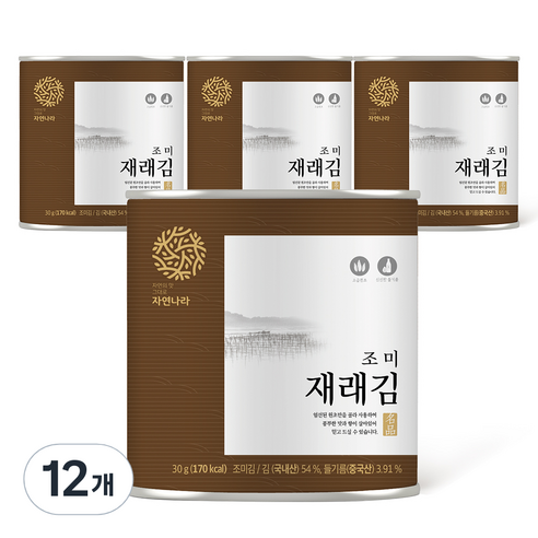 자연나라 재래 캔김, 30g, 12개