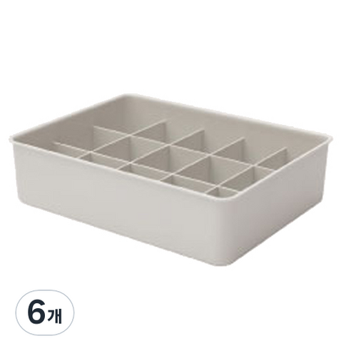 올리브엣 프리미엄 칸칸이 다용도 정리함 15칸, 그레이, 6개