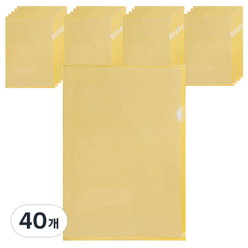피어니스트 컬러 문서 L자 홀더 파일, 02 옐로우, 40개