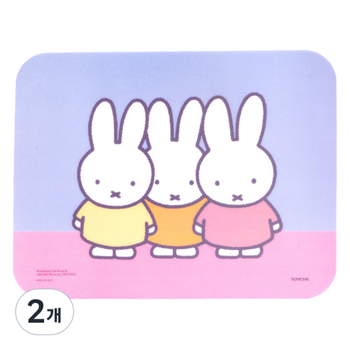 로이체 미피 논슬립 마우스패드 MIFFY-RPP-A-MF, 2개, 혼합색상