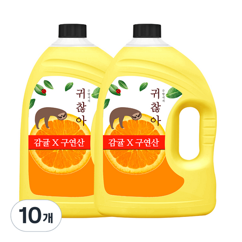 아토세이프 귀찮아 주방세제 감귤향, 3L, 10개